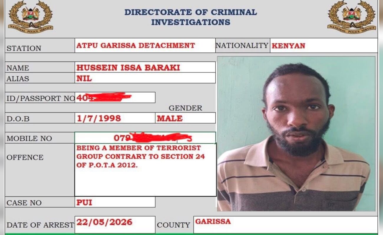 Terror suspect Arrested, IED Recovered Along Garissa-Daadab Road